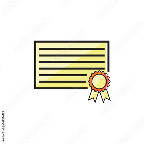 certificate with award ribbon