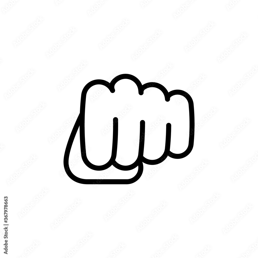 Clenched fist vector linear icon. Clenched fist vector linear icon.