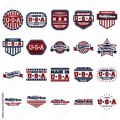 set of usa labels