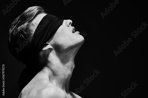 young blindfold man