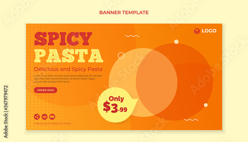 Spicy pasta food banner template
