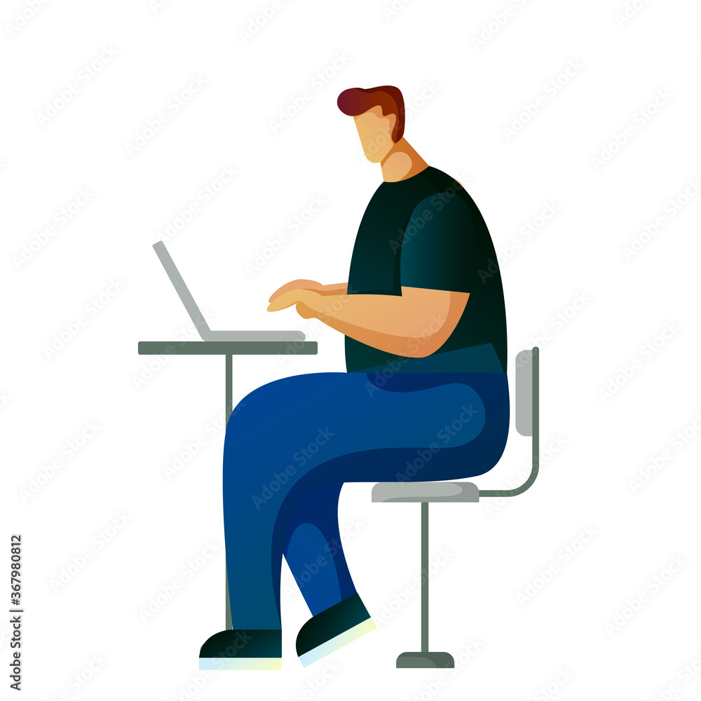 A buisnessman sitting infront of his laptop searching information in computer network. Searching concept A buisnessman sitting infront of his laptop searching information in computer network. Searching concept