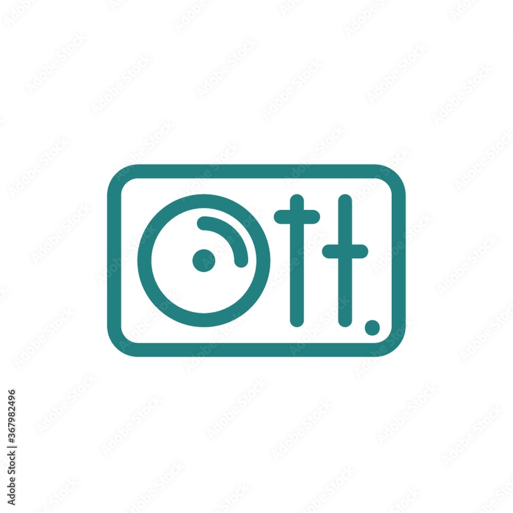 disk jockey turntable icon