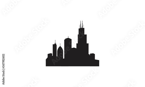 minimalist icon New York flat one line style