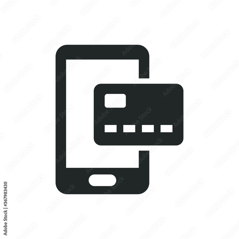 Mobile banking vector icon illustration on white background Mobile banking vector icon illustration on white background