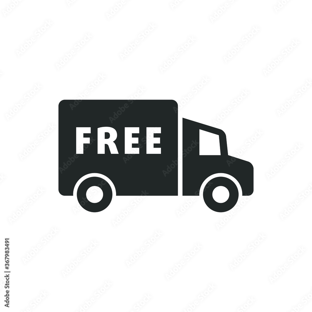 Free delivery vector icon illustration on white background Free delivery vector icon illustration on white background