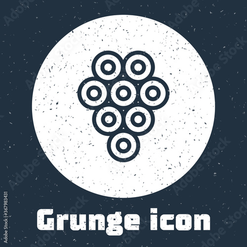 Grunge line Caviar icon isolated on grey background. Monochrome vintage drawing. Vector..