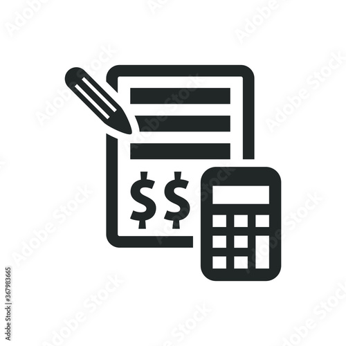 Tax calculation vector icon illustration on white background