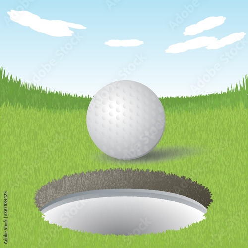golf ball near the hole
