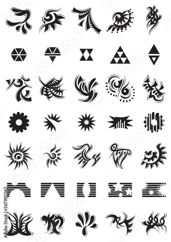 set of abstract icons