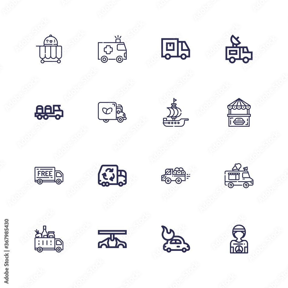 Editable 16 van icons for web and mobile Editable 16 van icons for web and mobile