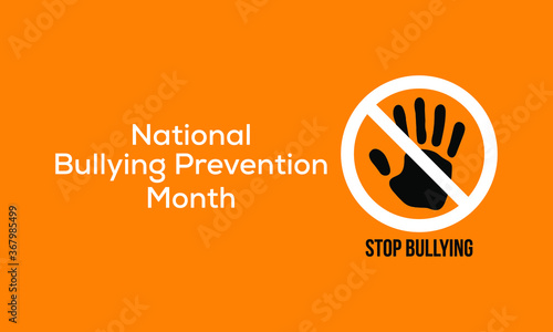 Vector illustration on the theme of National bullying prevention month observed each year during October.