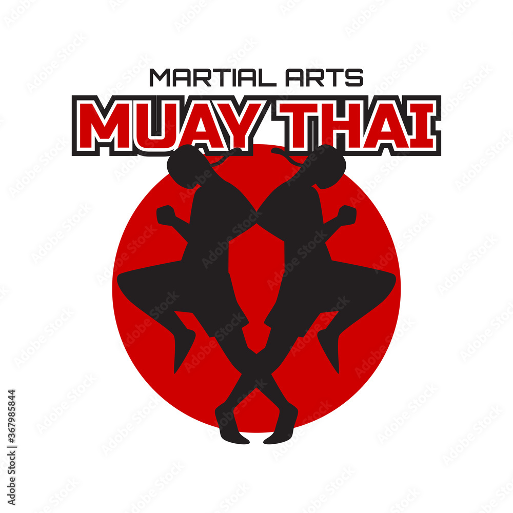 Obraz premium muay thai martial art isolated on white background. vector illustration