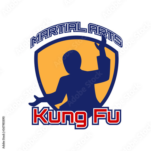 kungfu martial art isolated on white background. vector illustration