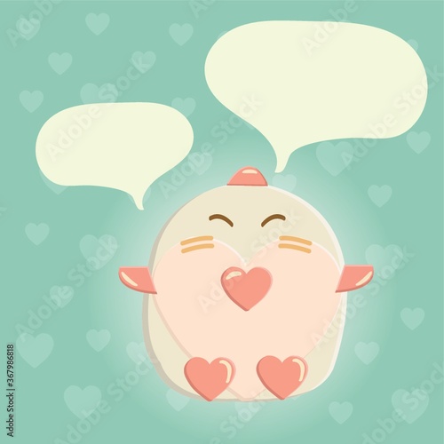 cute creature with speech bubble