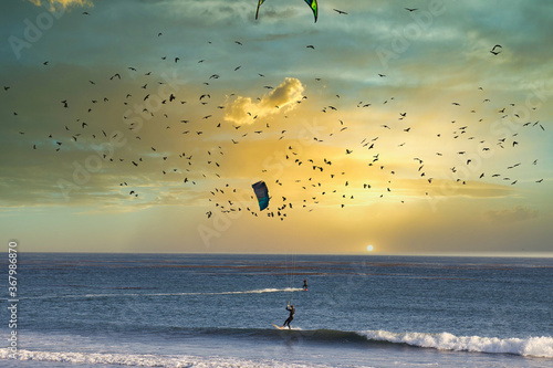 Kite surfing in Cambria California