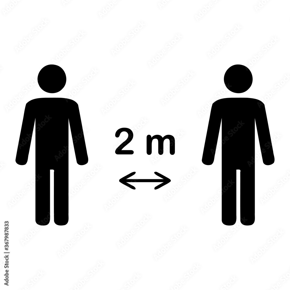 Social distancing icon on white background. Distance symbol. Social distancing icon on white background. Distance symbol.