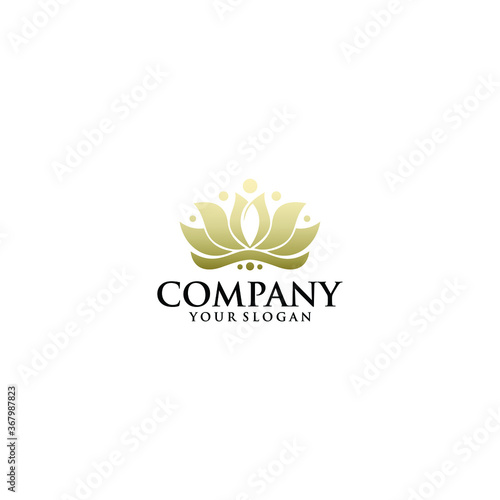 Woman s face in flower leaves. Abstract design concept for beauty salon  massage  cosmetic and spa. Vector female logo design template.