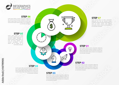 Infographic design template. Creative concept with 7 steps