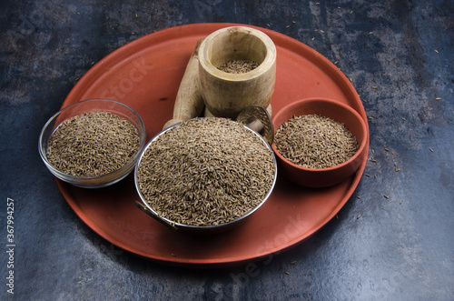 indian spices cumin seeds isolated.