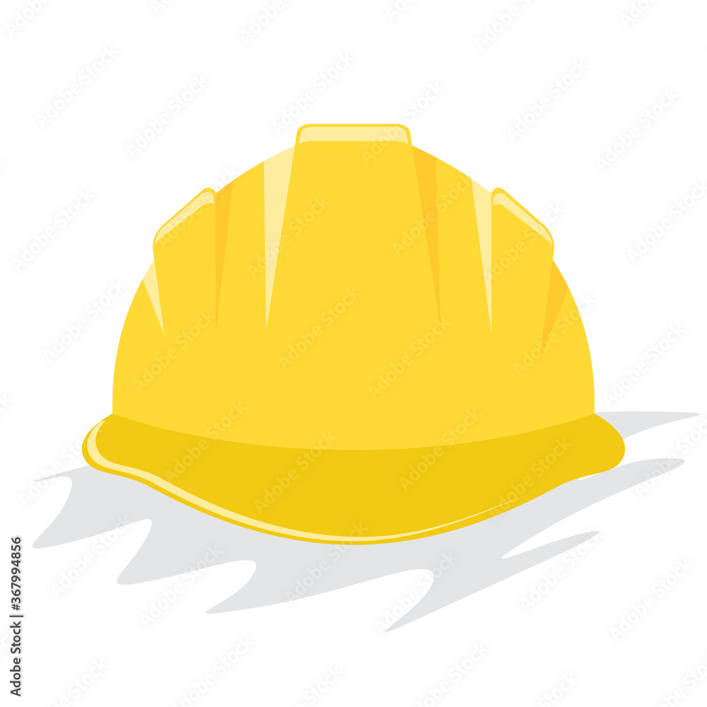 Yellow helmet or construction hardhat. Flat and solid color vector illustration. Yellow helmet or construction hardhat. Flat and solid color vector illustration.