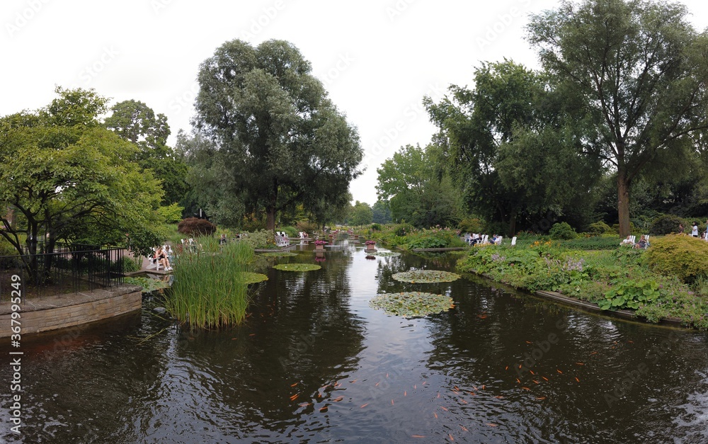 Beautiful scene in a park called plants und Blomen in Hamburg germany Europe