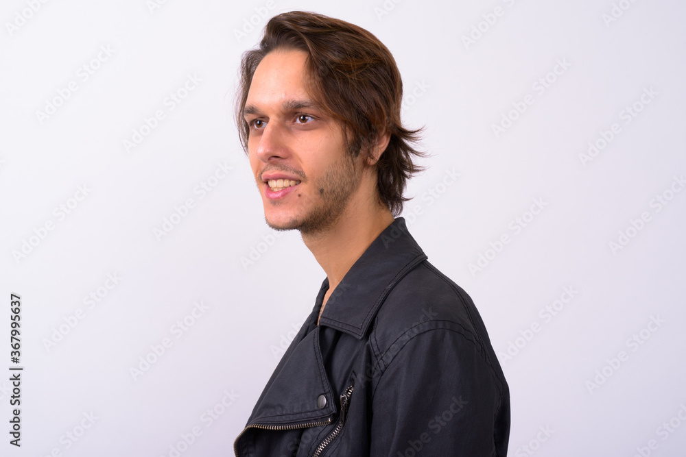 Portrait of happy young handsome rebellious man Portrait of happy young handsome rebellious man