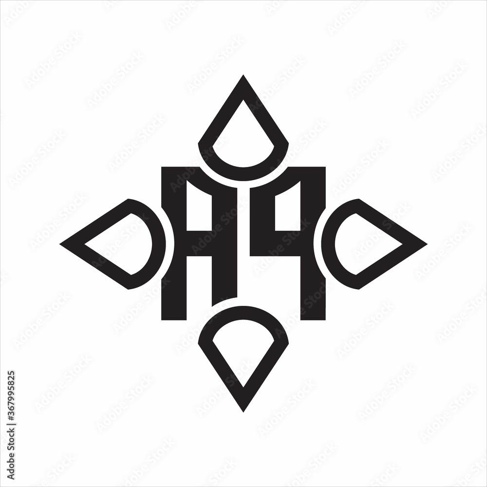 AP Logo monogram with four cone rounded by the shape design template on white background