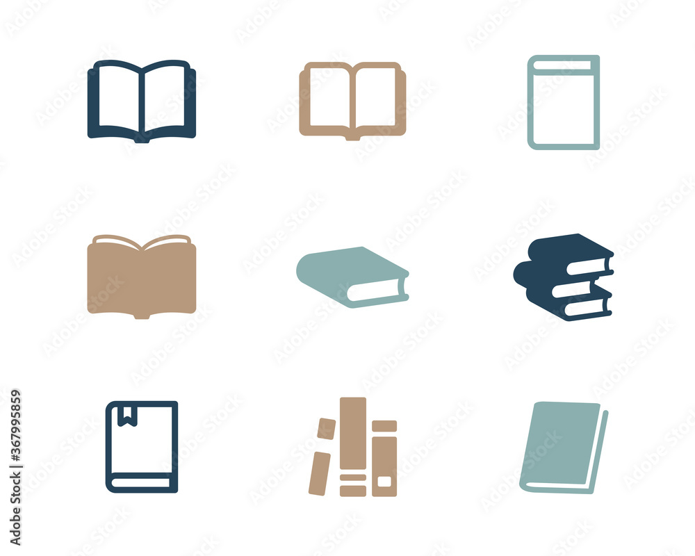 シンプルな本のアイコンのセット ビジネス 勉強 マーク 読書 Stock Vector Adobe Stock