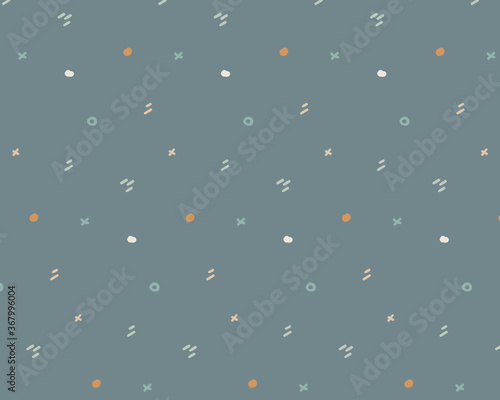 シンプルでおしゃれな手書きのパターン／北欧風／模様／フラット