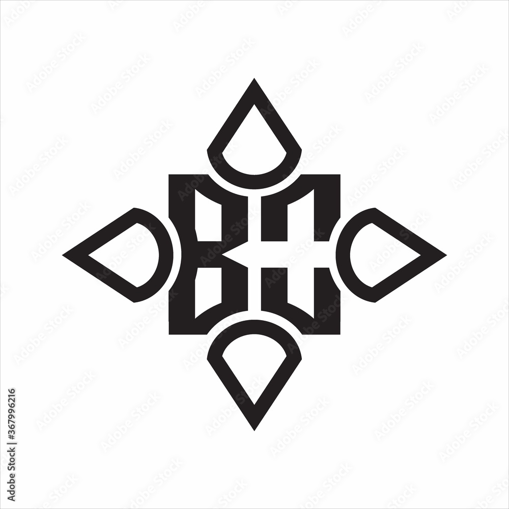 BO Logo monogram with four cone rounded by the shape design template on white background BO Logo monogram with four cone rounded by the shape design template on white background