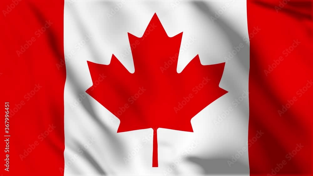 Waving flag loop. National flag of Canada Waving flag loop. National flag of Canada