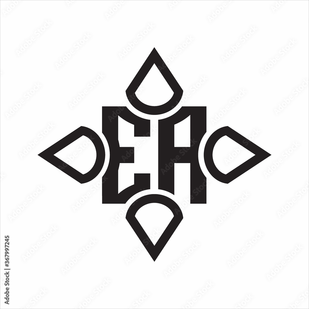 EA Logo monogram with four cone rounded by the shape design template on white background EA Logo monogram with four cone rounded by the shape design template on white background