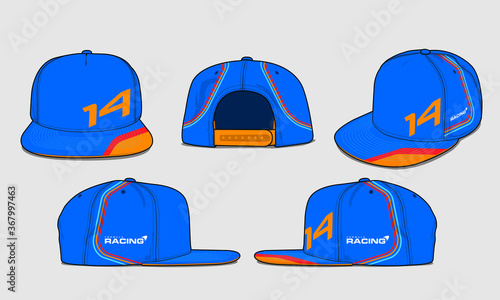 baseball racing cap vector template sports apparel
