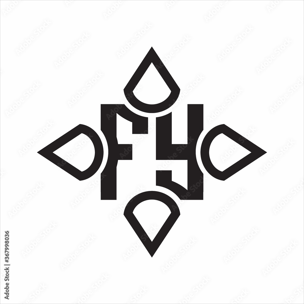 FY Logo monogram with four cone rounded by the shape design template on white background FY Logo monogram with four cone rounded by the shape design template on white background