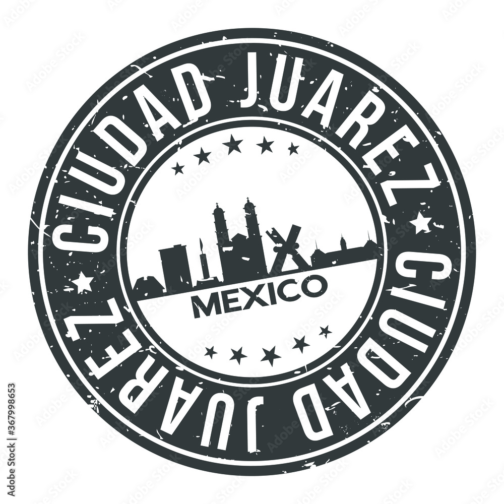 Juarez Mexico Round Stamp Icon Skyline City Design Rubber Badge. Juarez Mexico Round Stamp Icon Skyline City Design Rubber Badge.