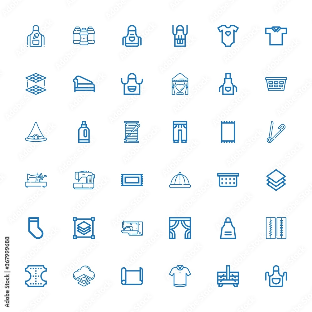 Editable 36 fabric icons for web and mobile
