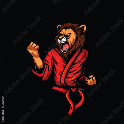 lion karate illustration