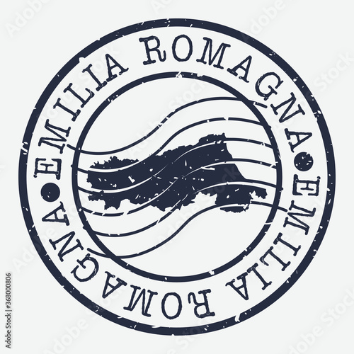 Emilia Romagna Stamp Postal. Map Silhouette Seal. Passport Round Design. Vector Icon. Design Retro Travel.