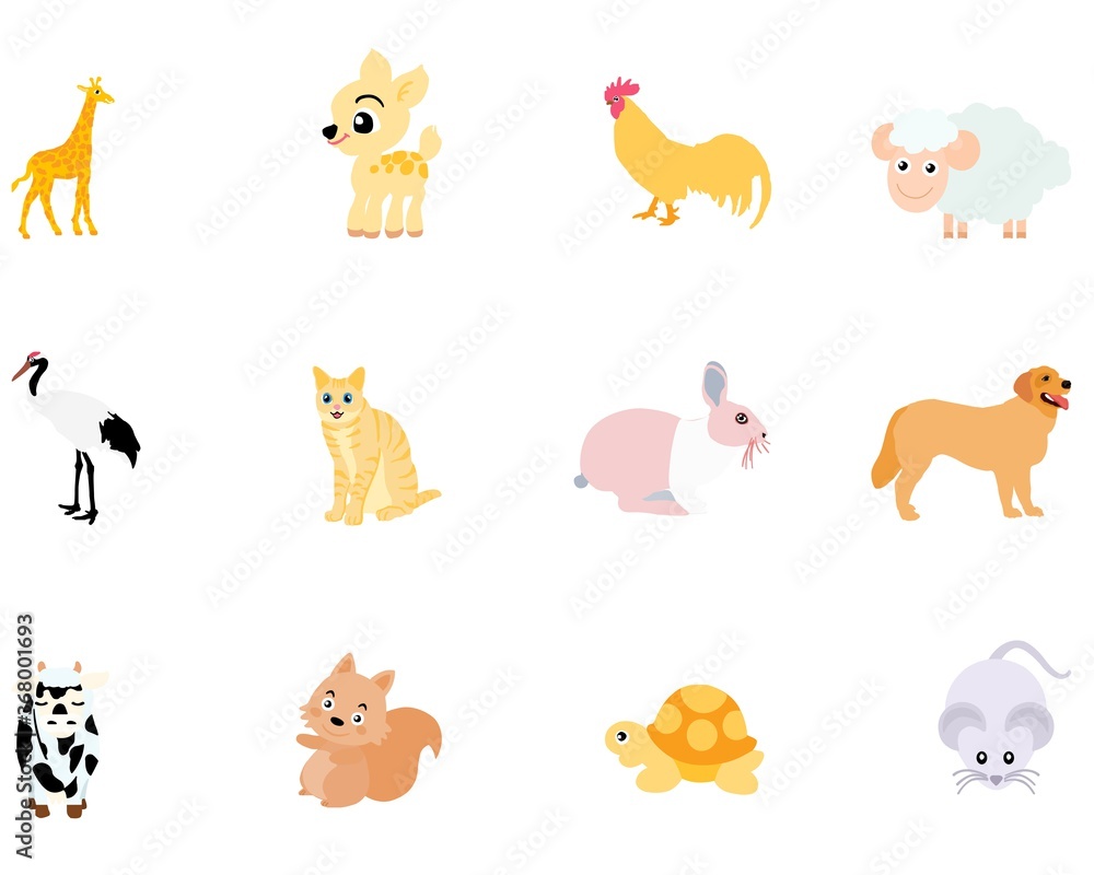Naklejka premium icon farm animals set