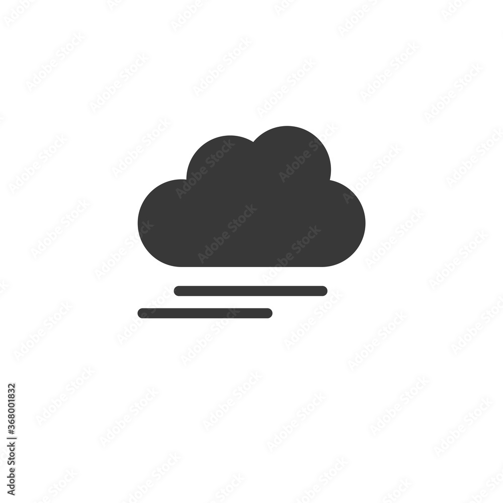 Fog and cloud. Icon. Weather glyph vector illustration Fog and cloud. Icon. Weather glyph vector illustration