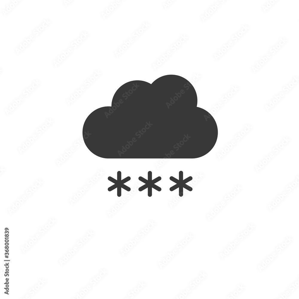 Obraz premium Cloud and snow. Icon. Weather glyph vector illustration