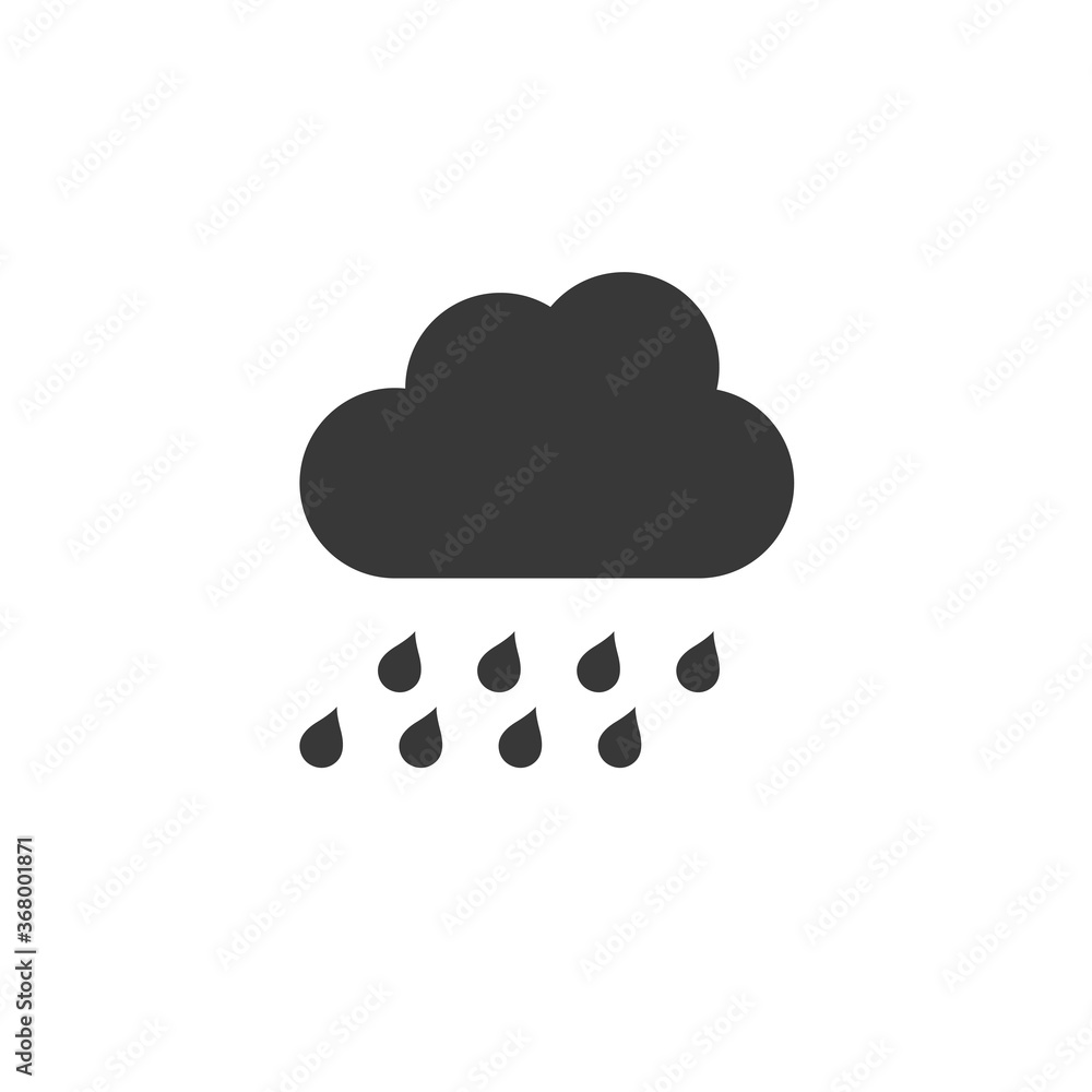 Heavy rain and cloud. Icon. Weather glyph vector illustration Heavy rain and cloud. Icon. Weather glyph vector illustration