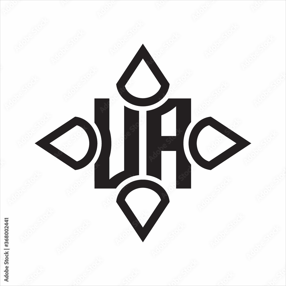 UA Logo monogram with four cone rounded by the shape design template on white background UA Logo monogram with four cone rounded by the shape design template on white background