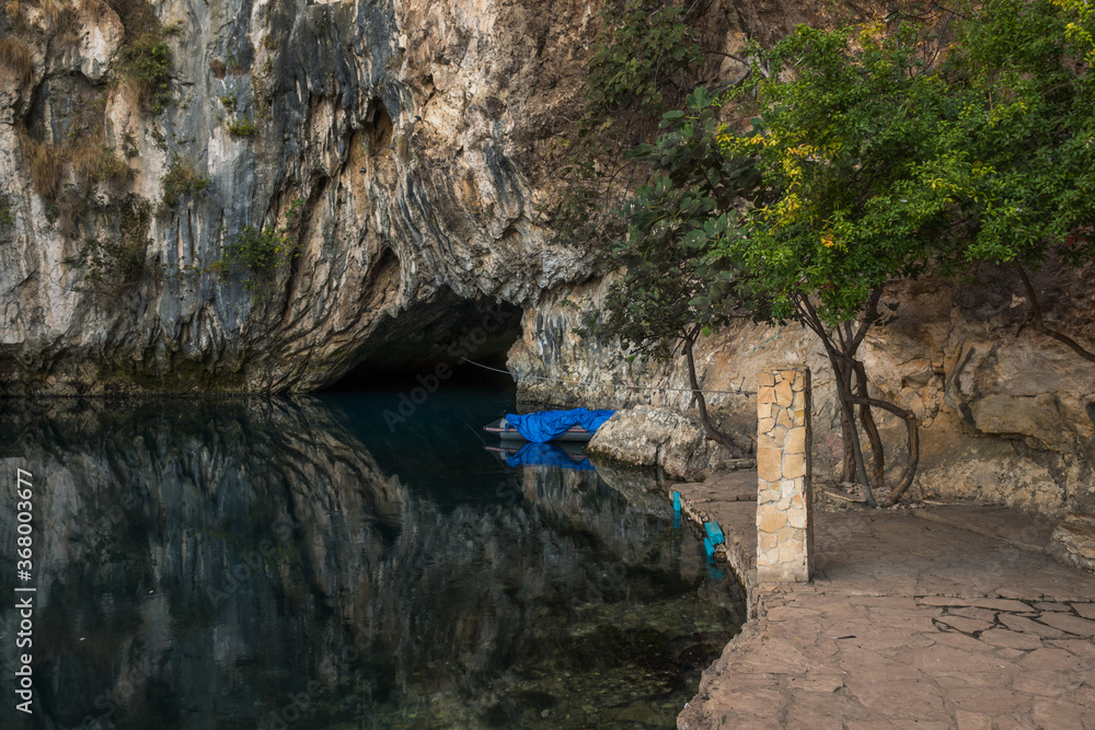 Cave and source Bona river in Blagaj, Bosnia and Herzegovina