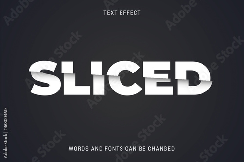 sliced text effect 100% editable vector image