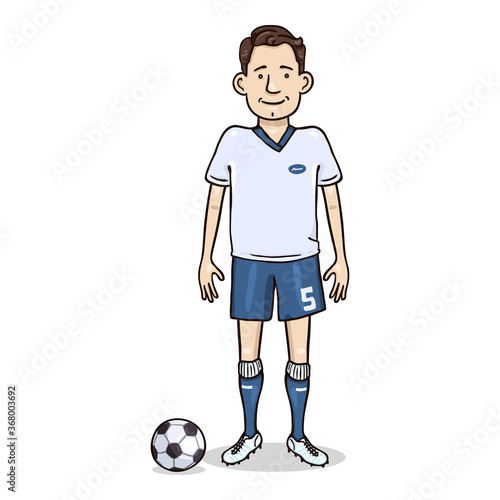 Vector Cartoon Character - Young Man in Football Equipment