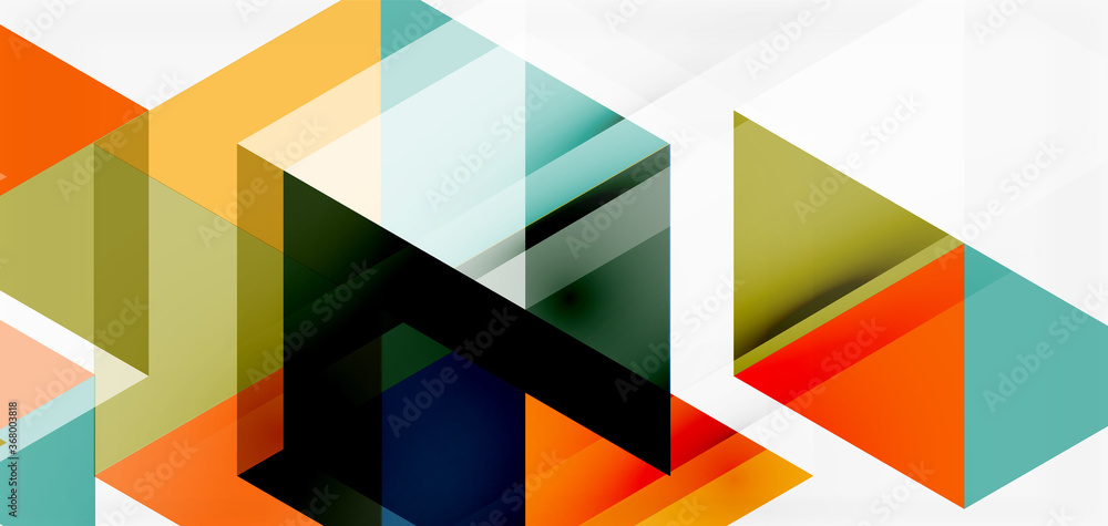Geometric abstract background, mosaic triangle and hexagon shapes. Trendy abstract layout template for business or technology presentation, internet poster or web brochure cover, wallpaper Geometric abstract background, mosaic triangle and hexagon shapes. Trendy abstract layout template for business or technology presentation, internet poster or web brochure cover, wallpaper