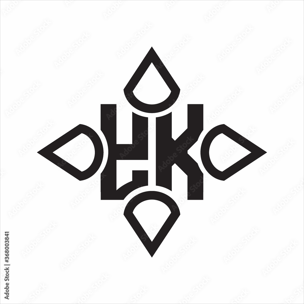 YK Logo monogram with four cone rounded by the shape design template on white background YK Logo monogram with four cone rounded by the shape design template on white background