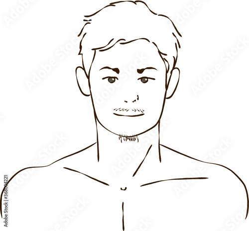 髭が生えたワイルドな男性